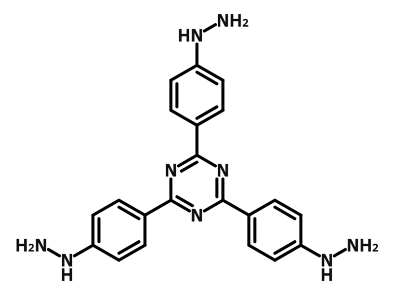 2,4,6-Tris(4-hydrazinylphenyl)-1,3,5-triazine chemical structure, CAS 804548-56-9