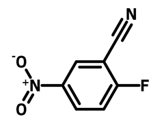 2-Fluoro-5-nitrobenzonitrile chemical structure, CAS 17417-09-3