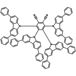 4CzPNPh chemical structure, 3,4,5,6-tetrakis(3,6-diphenyl-9H-carbazol-9-yl)phthalonitrile, 4CzPN-Ph, CAS# 1469707-47-8