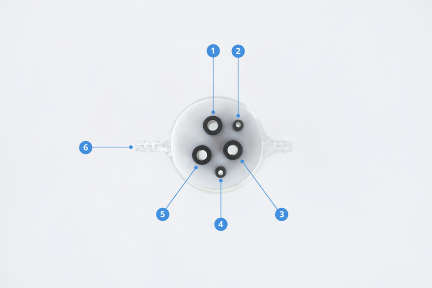 Electrochemical cell sealed with water bath, cell diagram