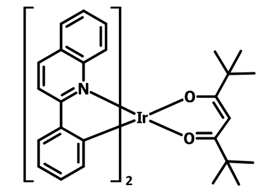 Chemical structure of Ir(dpm)PQ2 (CAS 713079-03-9)