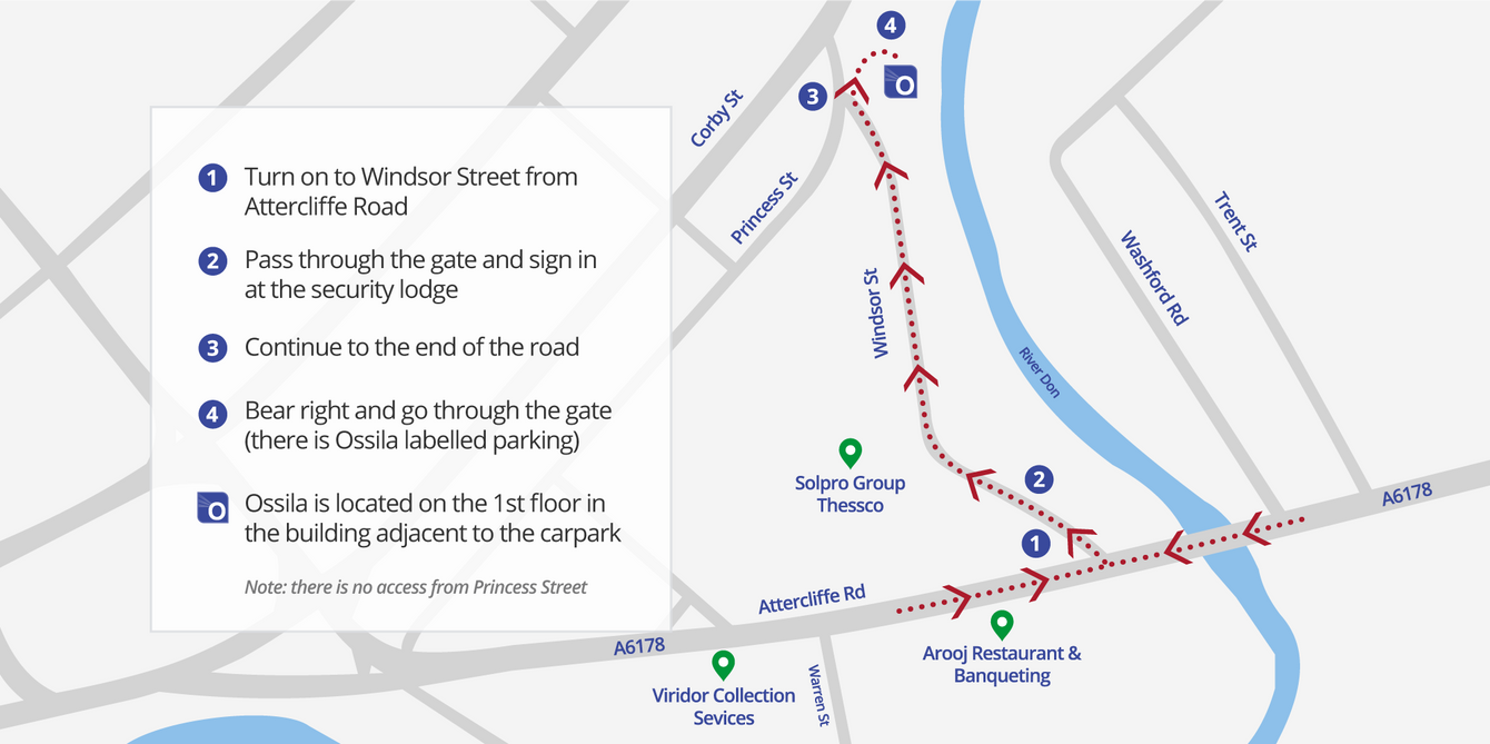 Ossila Office Directions & Map