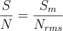 Signal to Noise ratio, also known as SNR is equal to the ratio of the intensity of the desired signal to the root mean square of the noise.