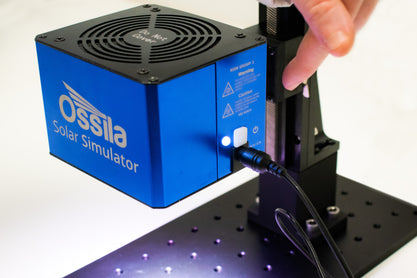 Ossila Solar Simulator power light is white when warming up