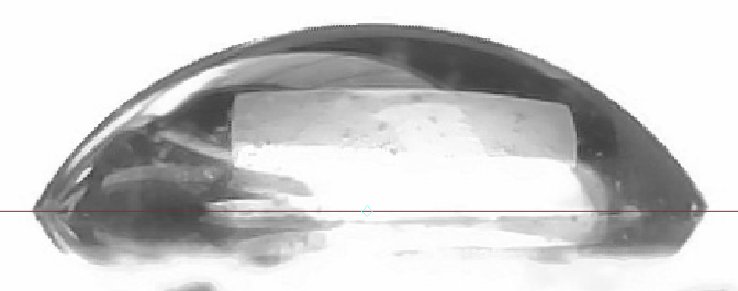 contact angle baseline position