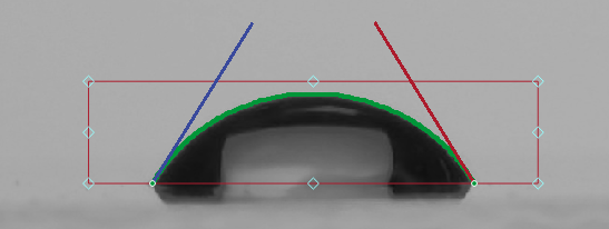 Polynomial fitting to a droplet edge