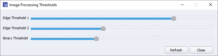 Image processing using slider threshold controls