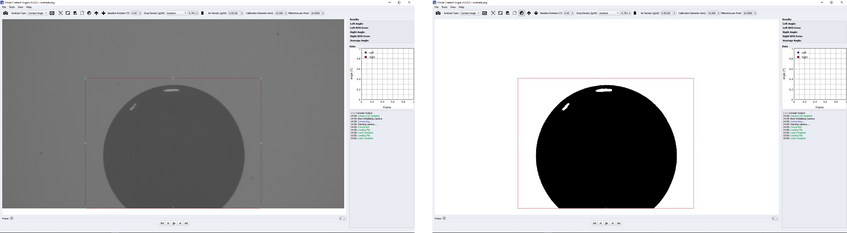 Images before and after binary thresholding