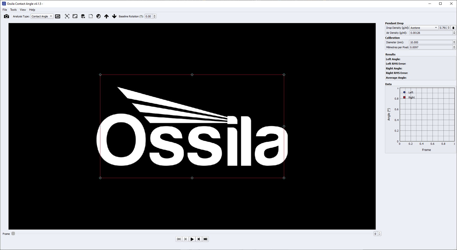 Ossila Contact Angle software