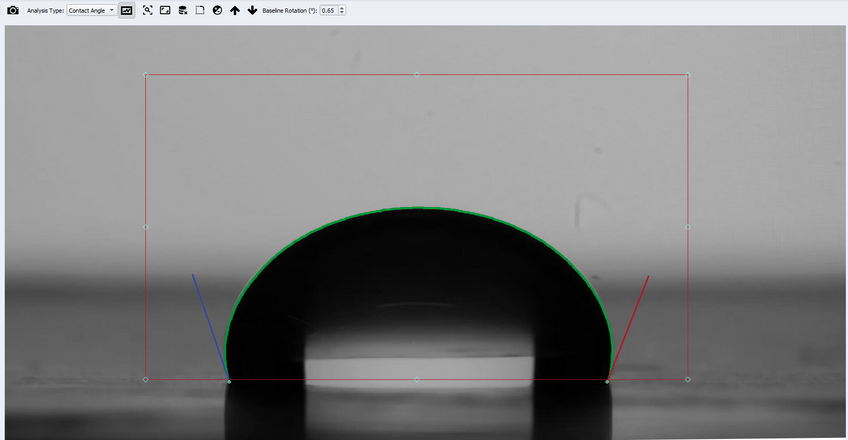 setting the contact angle region of interest