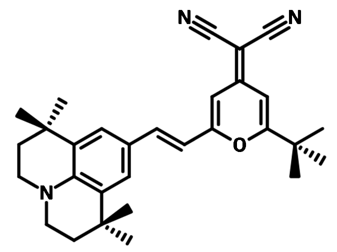 Chemical structure of DCJTB