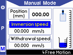 Manual mode screen