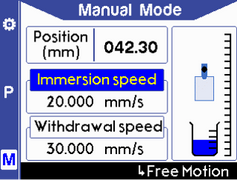 Manual mode screen