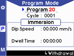 Program mode (immersion) - showing program 20