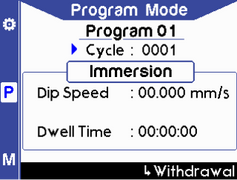 Program mode (immersion) - showing cycle 0001