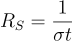 Equation conductivity to sheet resistance: R<sub>S</sub>=1/(σ*t)