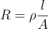 Equation resistivity to resistance: R=ρ*L/A