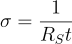 Equation sheet resistance to conductivity: σ=1/R<sub>S</sub>t