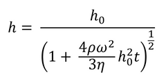 Final fluid film thickness equation by Emslie, Bonner, & Peck