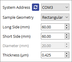 Measurement settings for the FTO coated glass