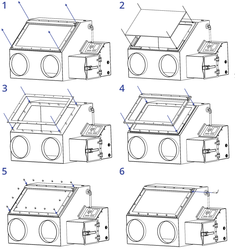 Installing window of the glove box