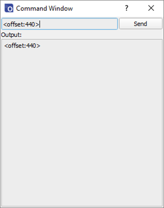 Command window - setting the offset