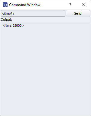 Command window with input command, send button and output message