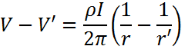 Sheet Resistance Formula Derivation Step 3 - integrate between r and r'