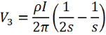 Sheet Resistance Formula Derivation Step 7 - calculate voltage at probe 2