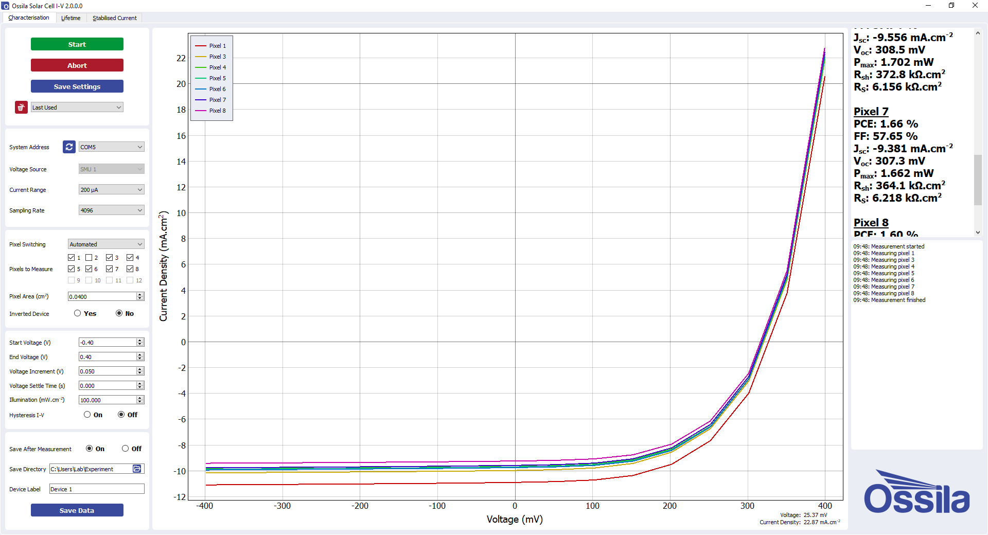 Solar Cell I-V Software