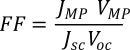 Solar cell fill factor equation