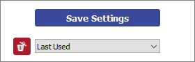 Controls for saving and loading settings profiles