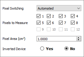 Device Details settings for automated pixel switching