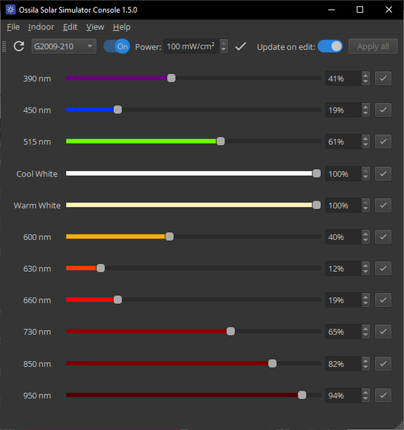 Solar Simulator Console software