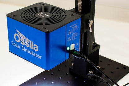 Ossila Solar Simulator power light is green when reaches 1 Sun