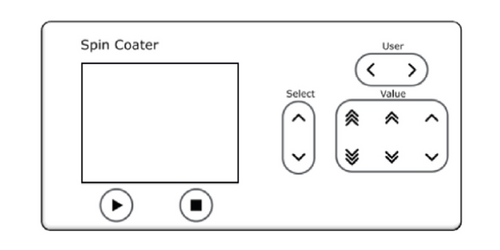 Spin Coater screen and keypad