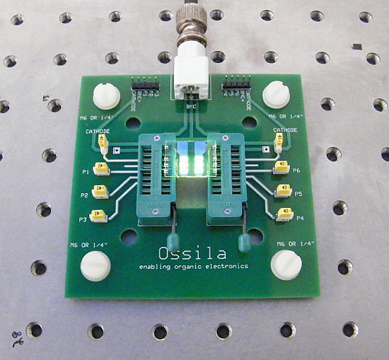 Testing an OLED using ZIF test board